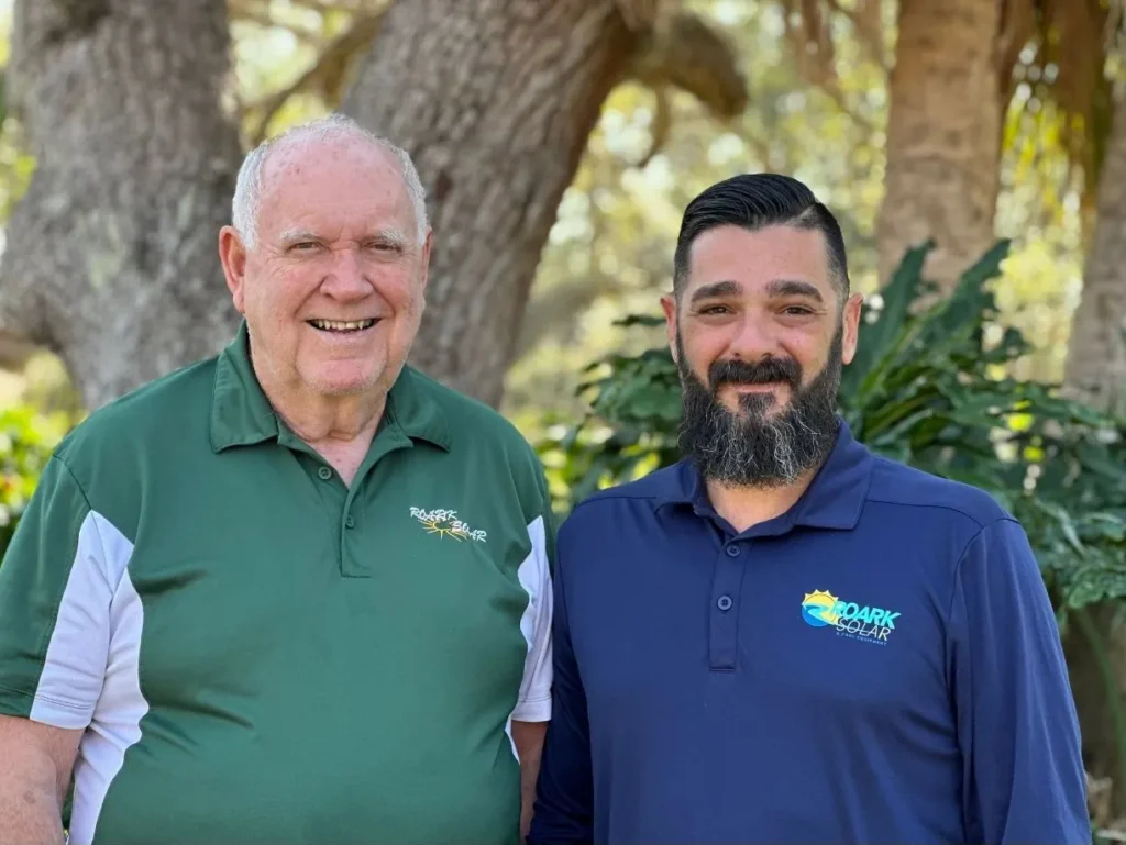 Jim Roark and Clayton Cowell standing together outdoors