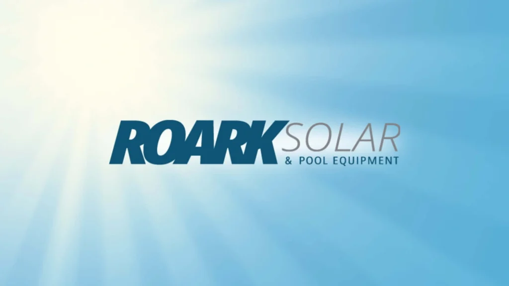 Roark Solar and Pool Equipment logo on a blue background