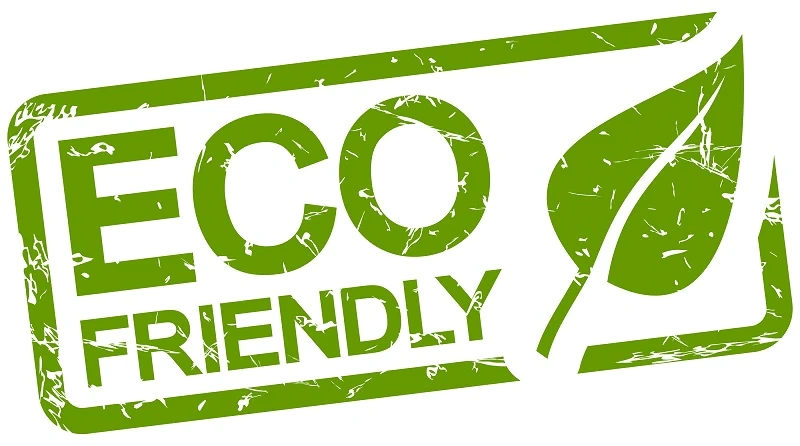 Eco-friendly stamp graphic representing environmentally friendly pool heating