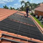 Solar panels installed on a residential tile roof