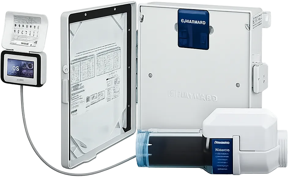 Hayward AquaRite S3 salt chlorine generator system with control panel.