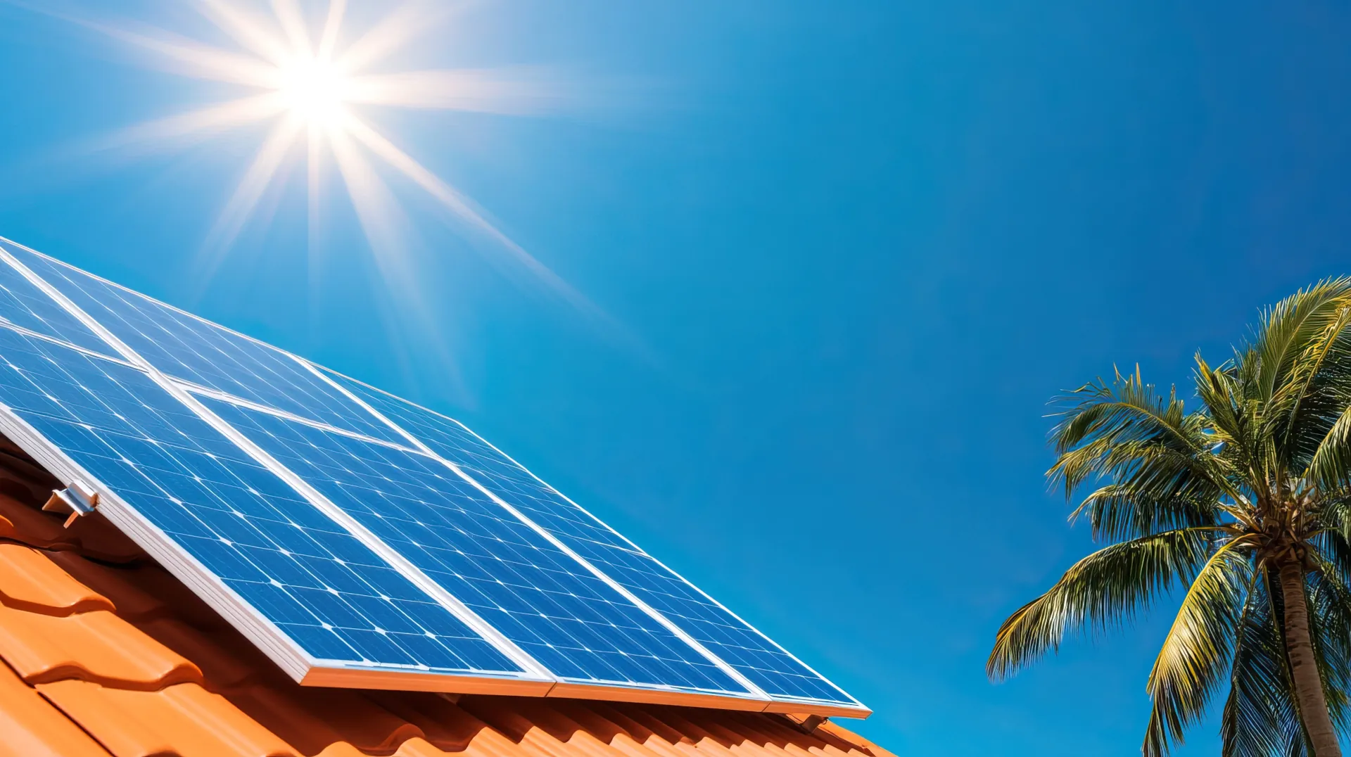 Solar electric panels installed on a tile roof